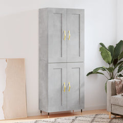 Highboard 69.5x34x180 cm Engineered Wood 2 Wood Doors Concrete grey