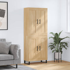 Highboard 69.5x34x180 cm Engineered Wood 2 Wood Doors Sonoma oak