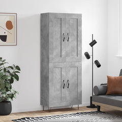 Highboard 69.5x34x180 cm Engineered Wood 2 Wood Doors Concrete grey