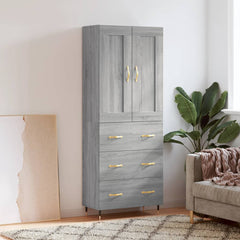 vidaXL Highboard Grey Sonoma 69,5x34x180 cm Engineered Wood 1