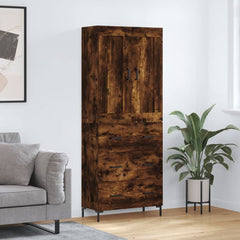 Highboard 69.5x34x180 cm Engineered Wood 3 Drawers Smoked oak