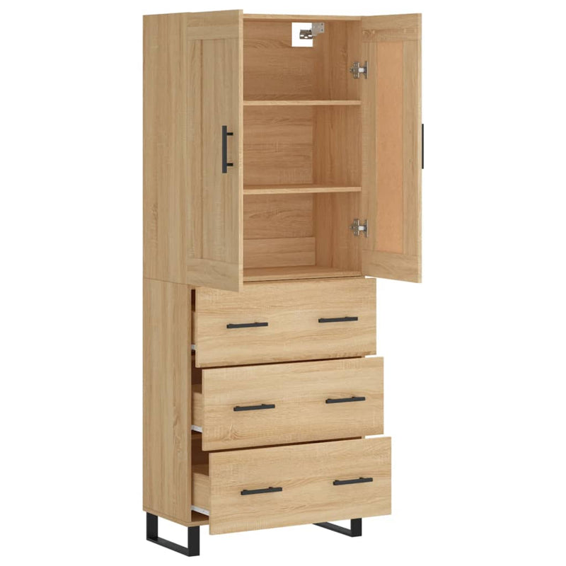 Highboard Sonoma Oak 69.5x34x180 cm Engineered Wood