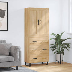 Highboard 69.5x34x180 cm Engineered Wood 3 Drawers Sonoma oak