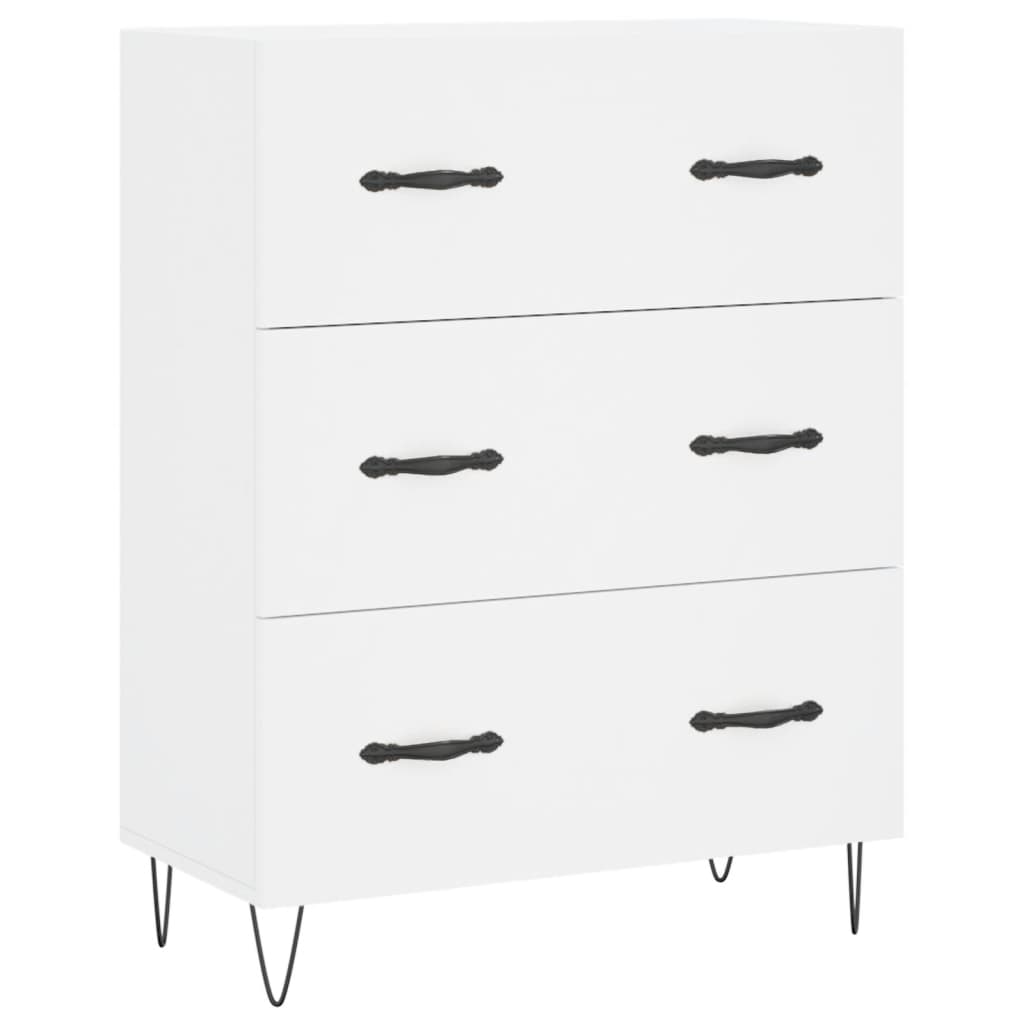 Highboard 69.5x34x180 cm Engineered Wood 3 Drawers White