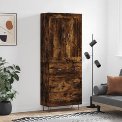 Highboard 69.5x34x180 cm Engineered Wood 3 Drawers Smoked oak