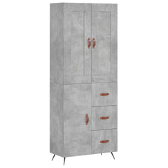 vidaXL Highboard Concrete Grey 69,5x34x180 cm Engineered Wood 2