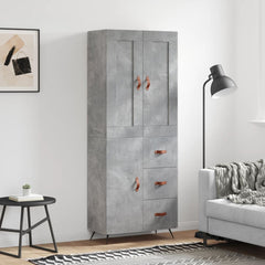vidaXL Highboard Concrete Grey 69,5x34x180 cm Engineered Wood 1