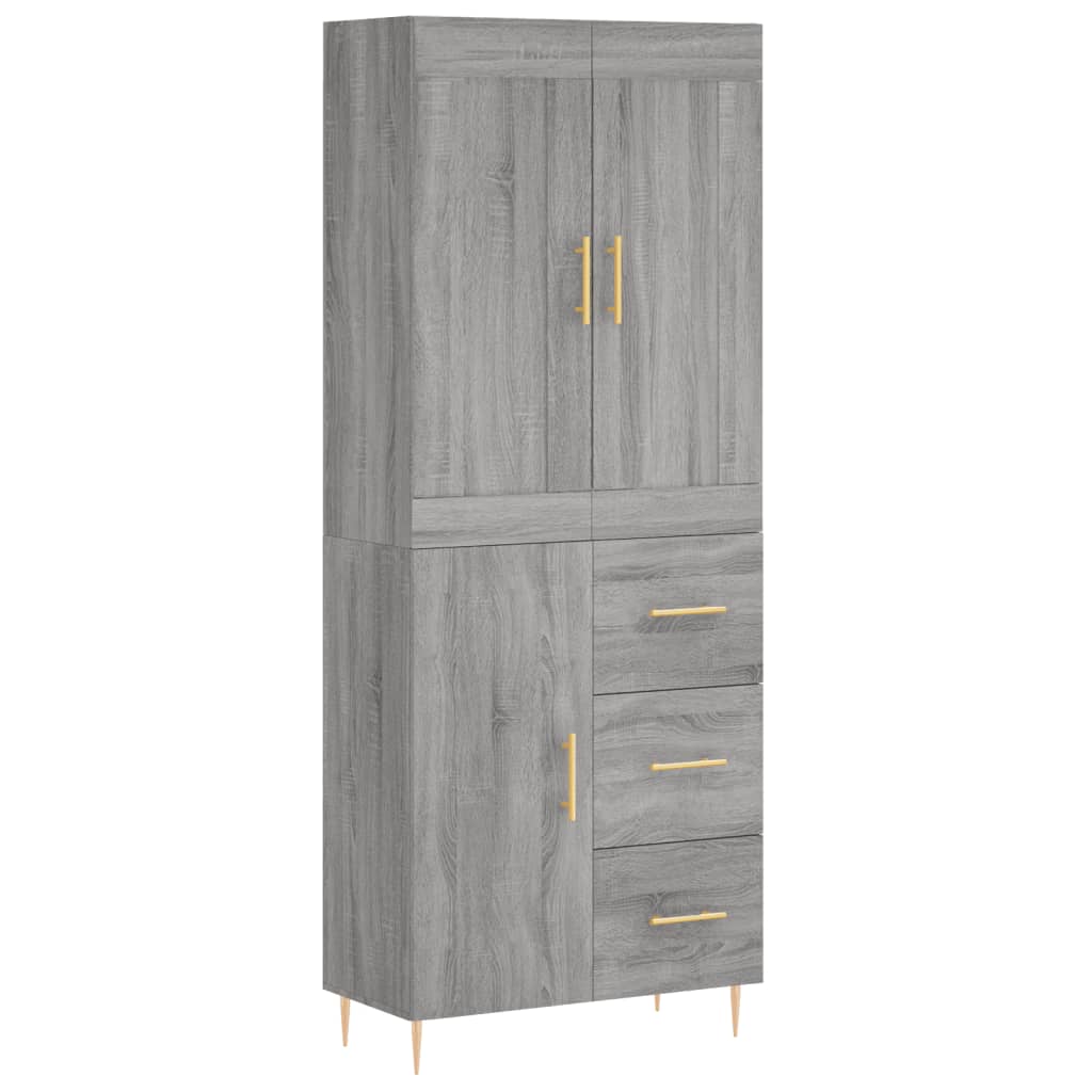 vidaXL Highboard Grey Sonoma 69,5x34x180 cm Engineered Wood 2