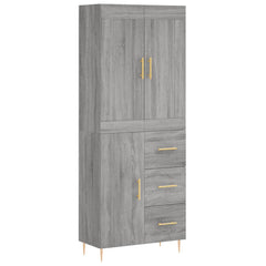 vidaXL Highboard Grey Sonoma 69,5x34x180 cm Engineered Wood 2