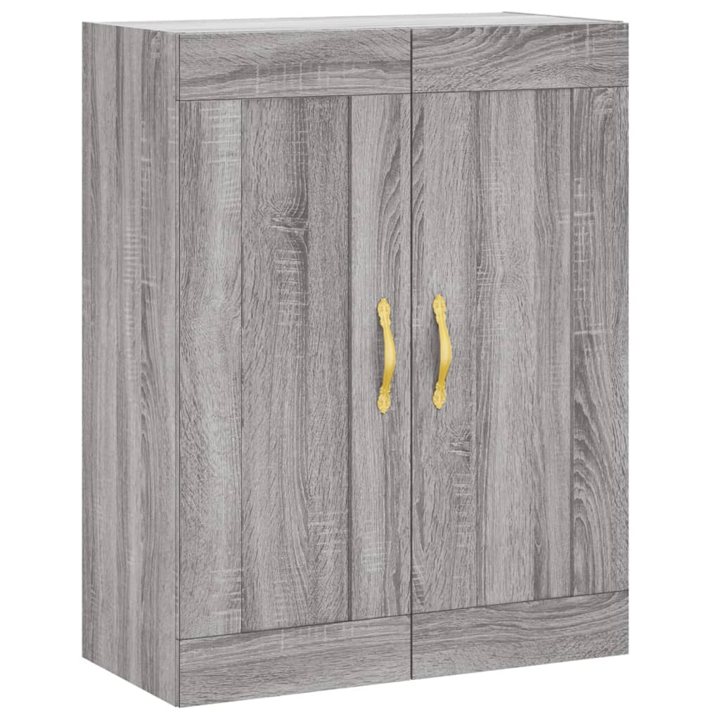 Highboard 69.5x34x180 cm Engineered Wood 1 Glass Door 3 Drawers Grey sonoma