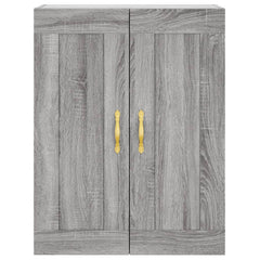 Highboard 69.5x34x180 cm Engineered Wood 1 Glass Door 3 Drawers Grey sonoma