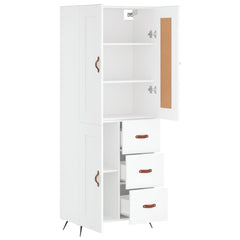 vidaXL Highboard White 69,5x34x180 cm Engineered Wood 4