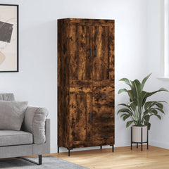 Highboard 69.5x34x180 cm Engineered Wood 1 Wood Door 3 Drawers Smoked oak