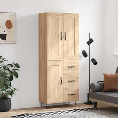Highboard 69.5x34x180 cm Engineered Wood 1 Wood Door 3 Drawers Sonoma oak