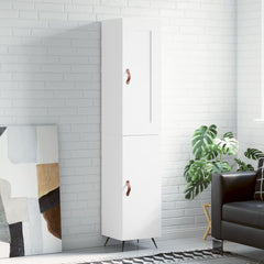 Highboard 34.5x34x180 cm Engineered Wood 1 Door White