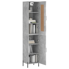 vidaXL Highboard Concrete Grey 34,5x34x180 cm Engineered Wood 3