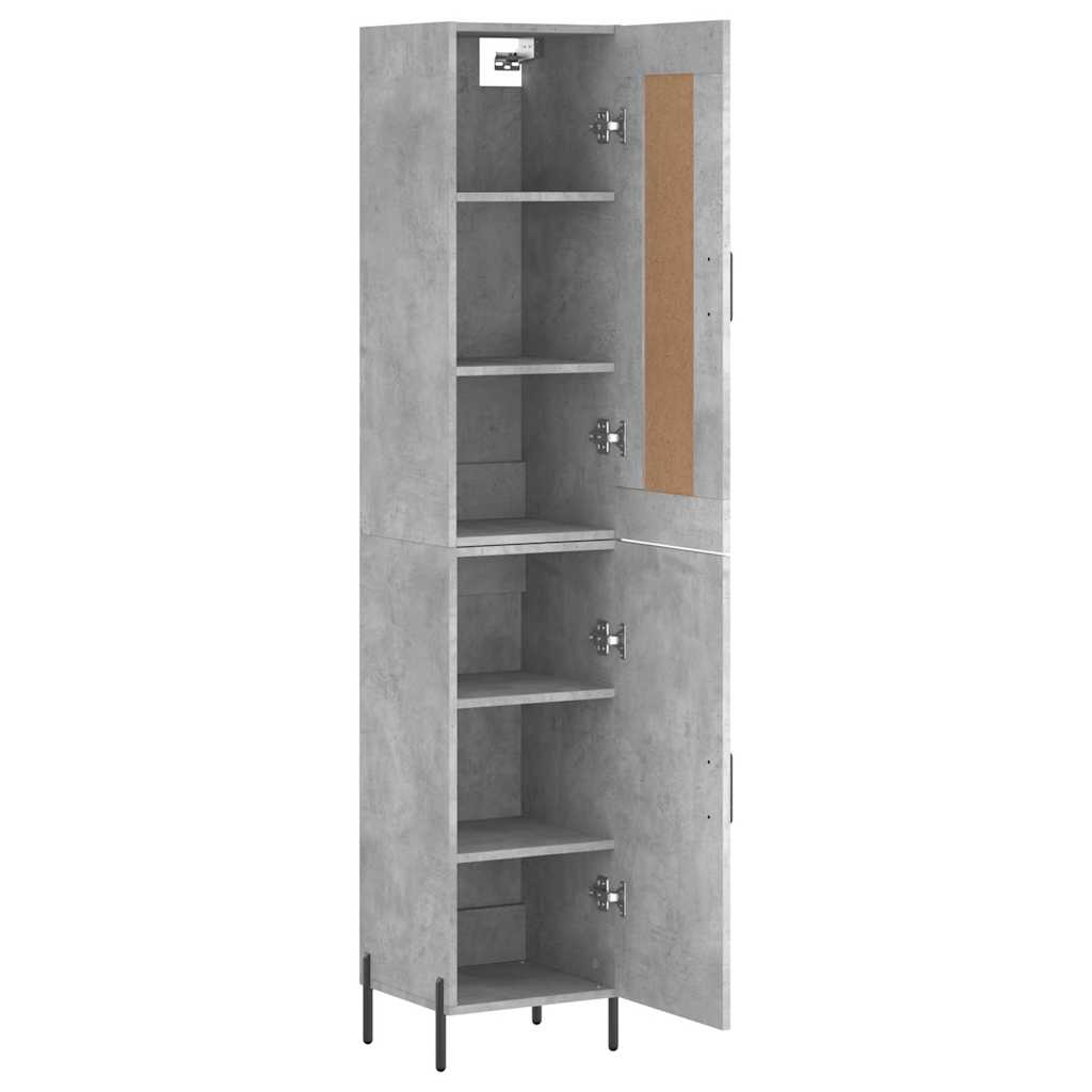 vidaXL Highboard Concrete Grey 34,5x34x180 cm Engineered Wood 4