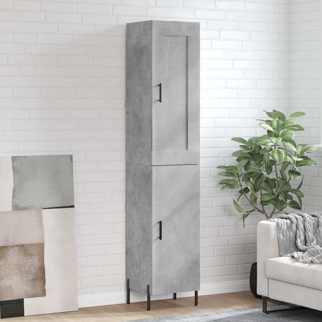 vidaXL Highboard Concrete Grey 34,5x34x180 cm Engineered Wood 1