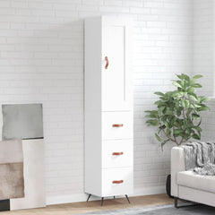 Highboard 34.5x34x180 cm Engineered Wood 3 Drawers White