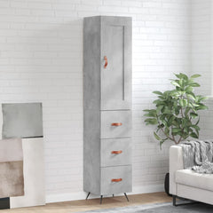Highboard 34.5x34x180 cm Engineered Wood 3 Drawers Concrete grey