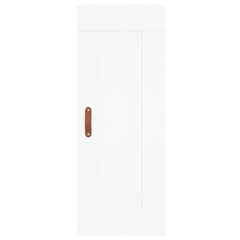 Highboard 34.5x34x180 cm Engineered Wood 1 Glass Door White
