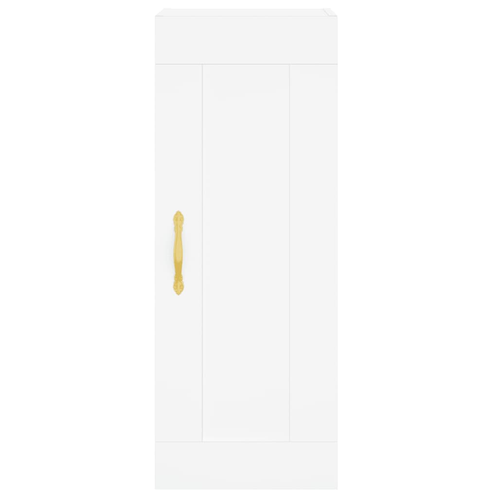 Highboard 34.5x34x180 cm Engineered Wood 1 Glass Door White
