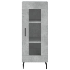 Highboard 34.5x34x180 cm Engineered Wood 1 Glass Door Concrete grey