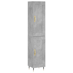 vidaXL Highboard Concrete Grey 34.5x34x180 cm Engineered Wood 2