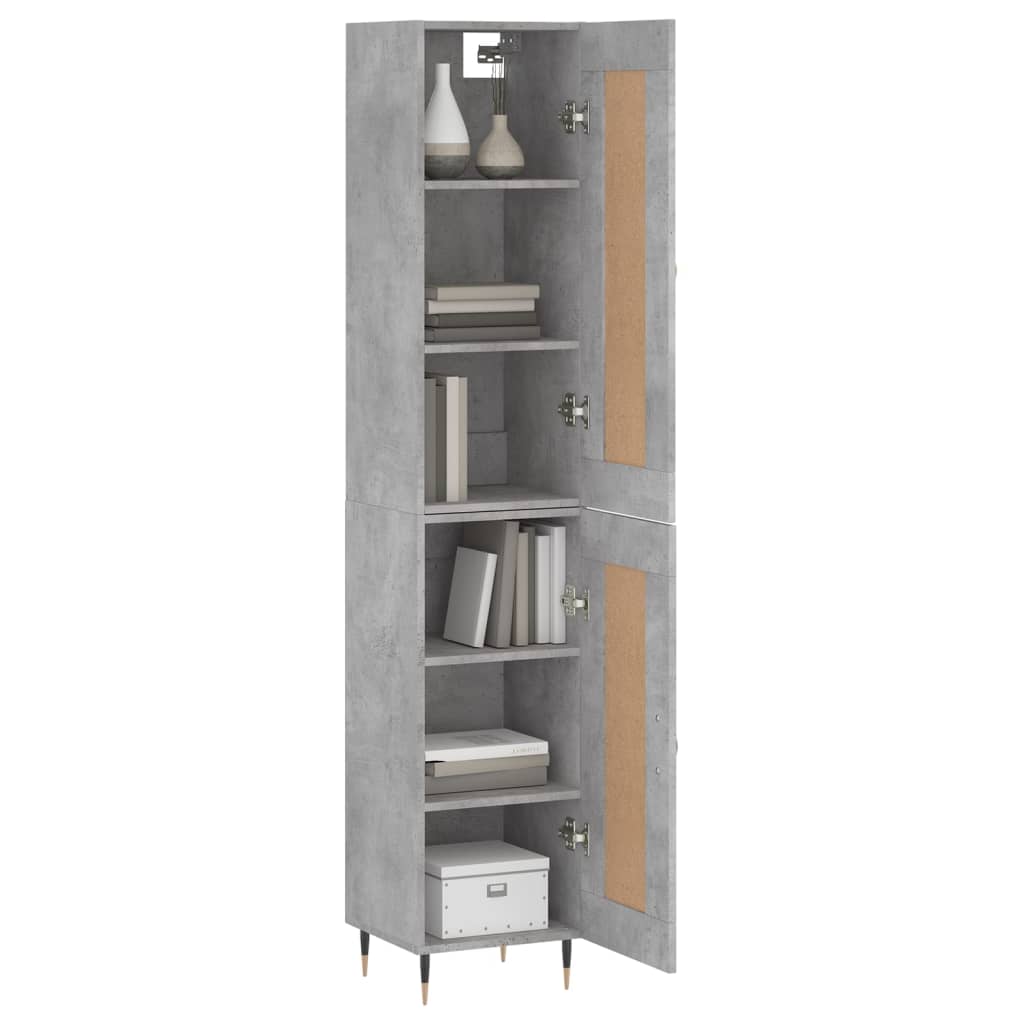 vidaXL Highboard Concrete Grey 34.5x34x180 cm Engineered Wood 3