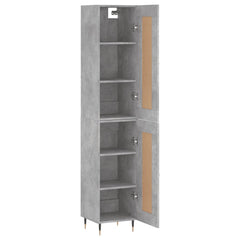 Highboard 34.5x34x180 cm Engineered Wood 1 Wood Door Concrete grey