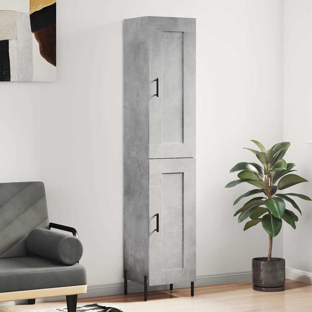 vidaXL Highboard Concrete Grey 34,5x34x180 cm Engineered Wood 1