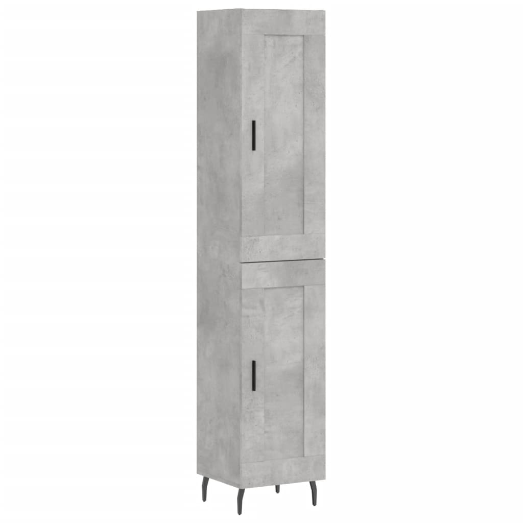 vidaXL Highboard Concrete Grey 34,5x34x180 cm Engineered Wood 2