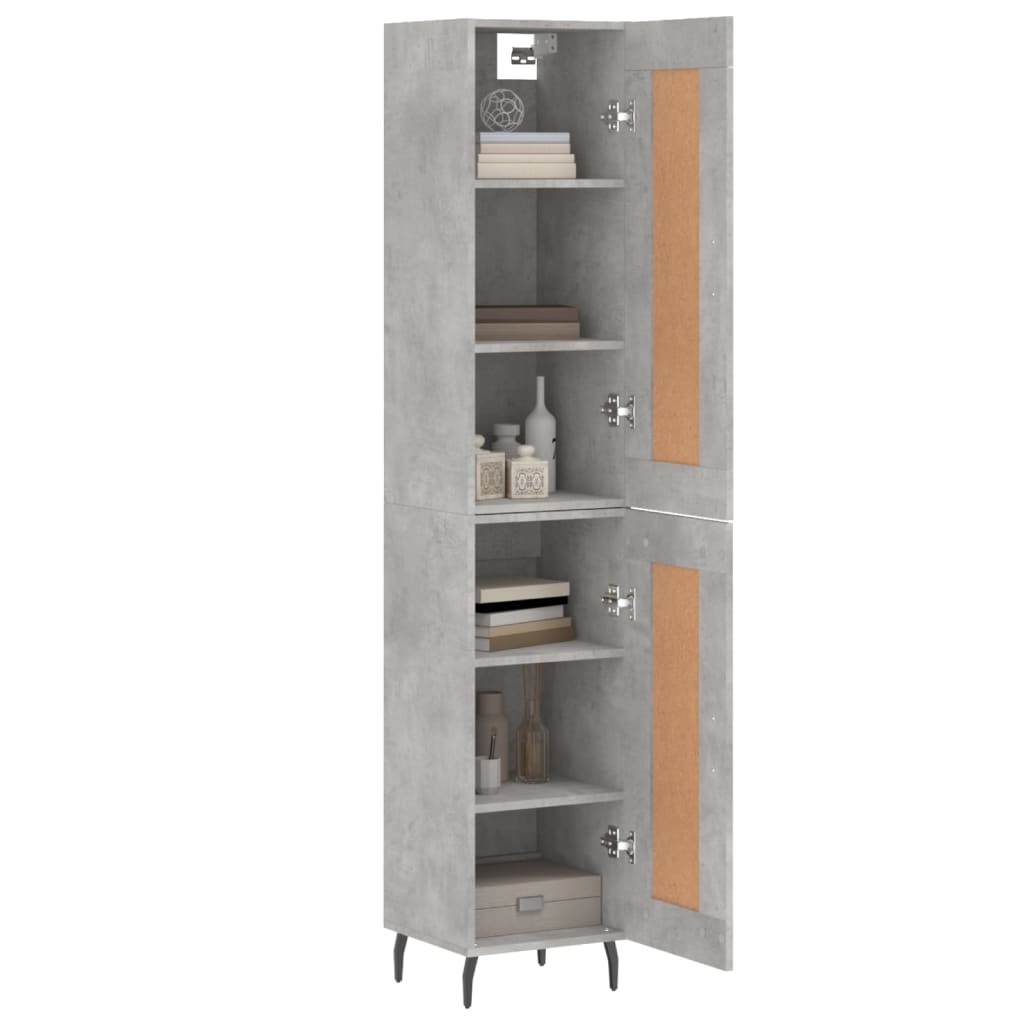vidaXL Highboard Concrete Grey 34,5x34x180 cm Engineered Wood 3