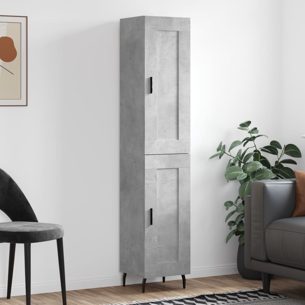 vidaXL Highboard Concrete Grey 34,5x34x180 cm Engineered Wood 1