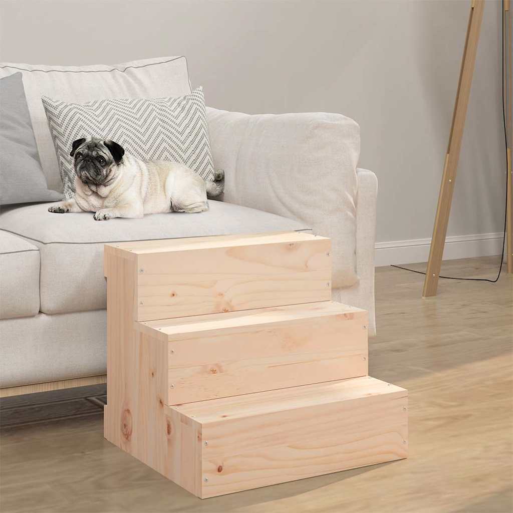 vidaXL Pet Stair 40x37.5x35 cm Solid Wood Pine 3