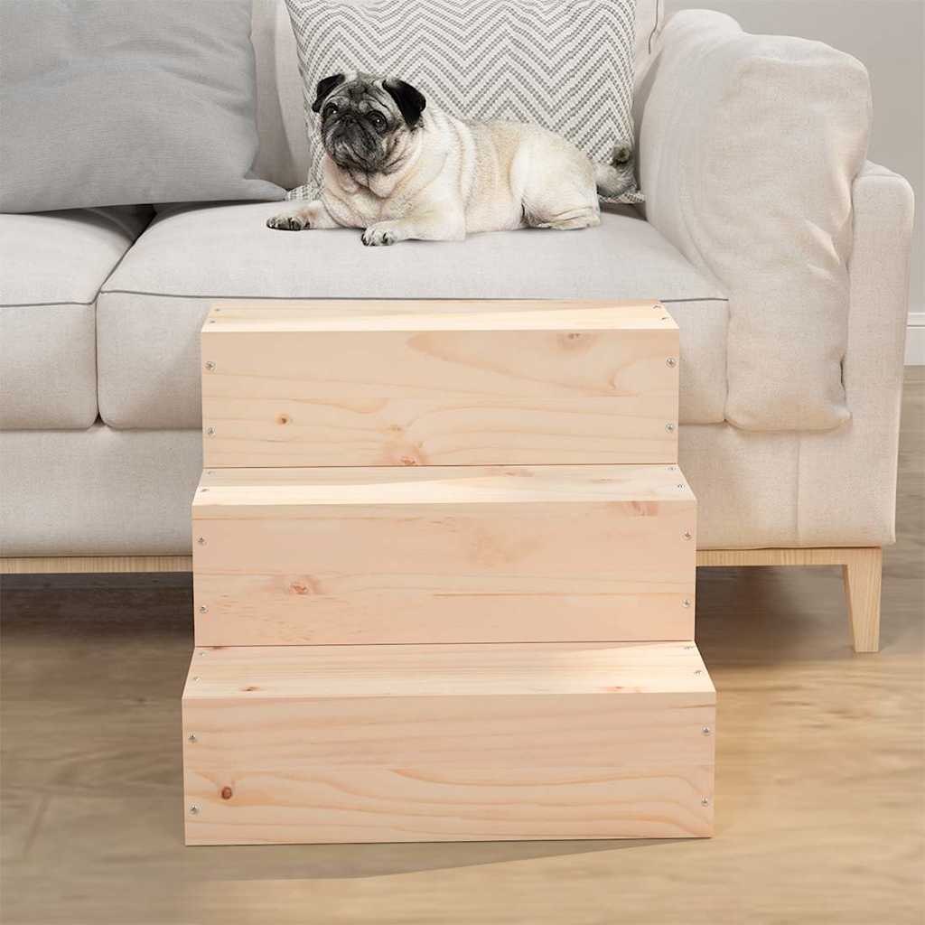 vidaXL Pet Stair 40x37.5x35 cm Solid Wood Pine 1