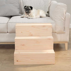 vidaXL Pet Stair 40x37.5x35 cm Solid Wood Pine 1