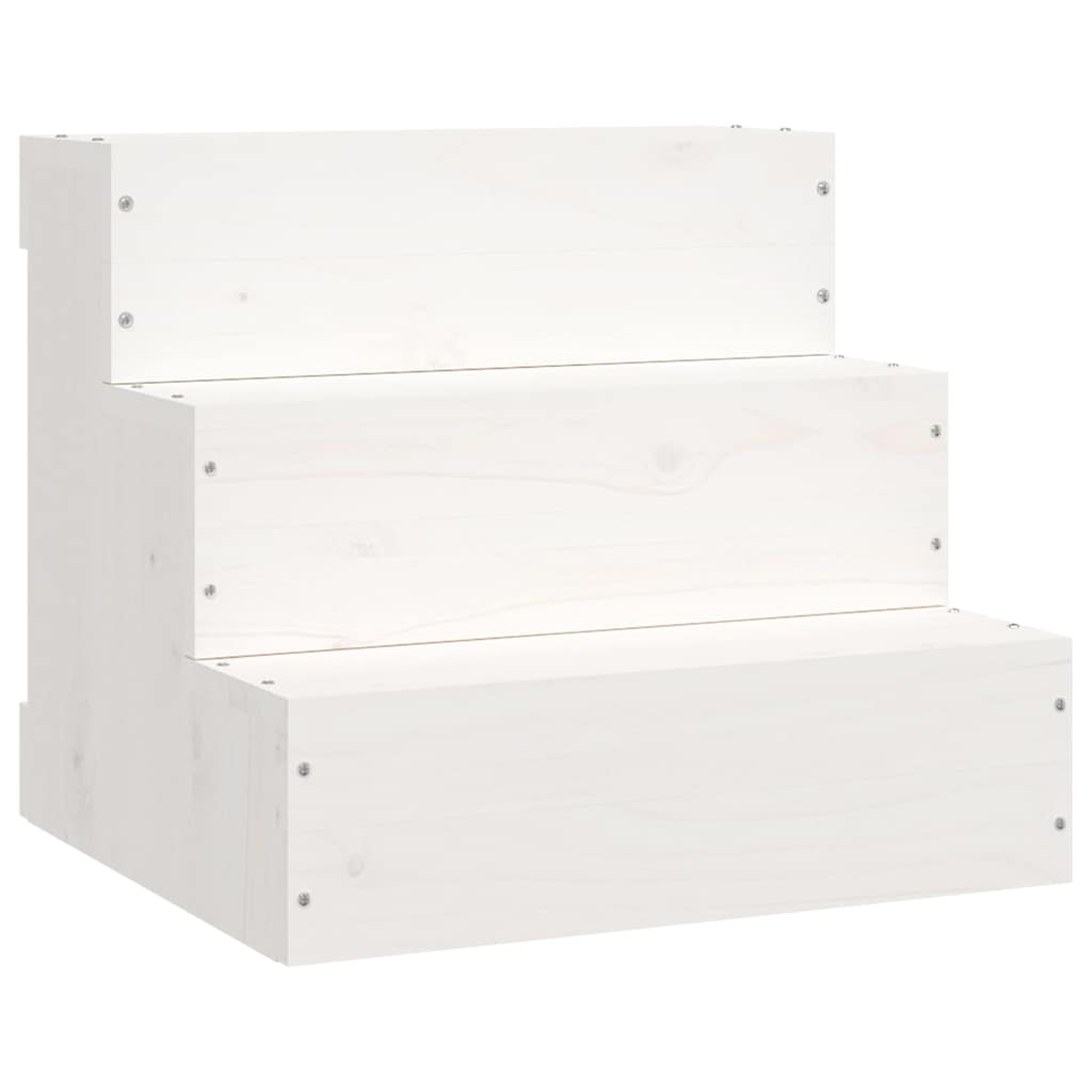 vidaXL Pet Stair White 40x37.5x35 cm Solid Wood Pine 2