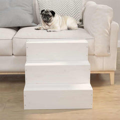 vidaXL Pet Stair White 40x37.5x35 cm Solid Wood Pine 1