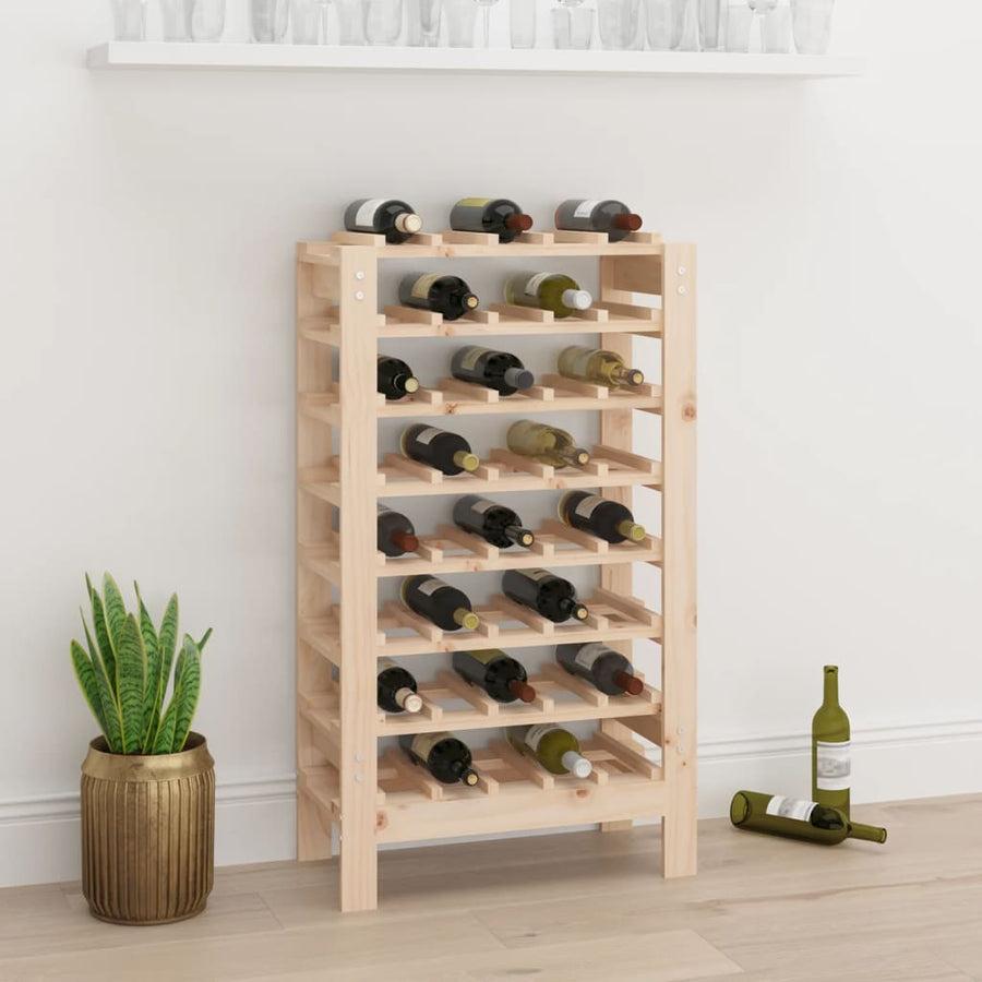 vidaXL Wine Rack 61.5x30x107.5 cm Solid Wood Pine 1