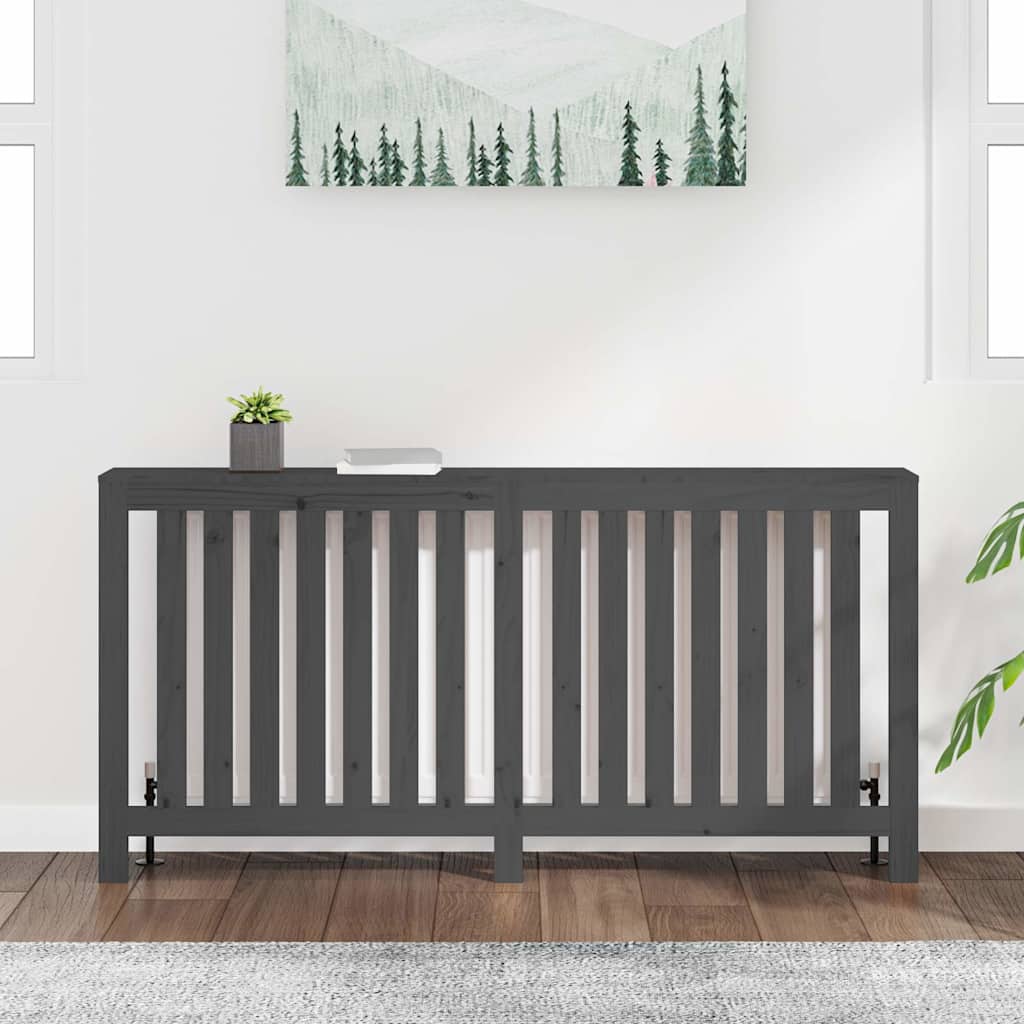 vidaXL Radiator Cover Grey 169x19x84 cm Solid Wood Pine 3