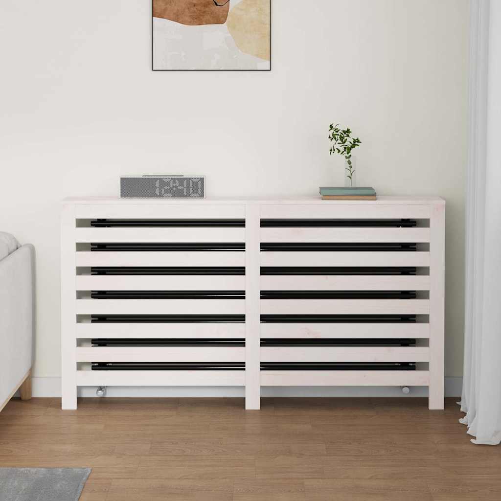 Radiator Cover Solid Wood Pine White 153 cm 84 cm 19 cm