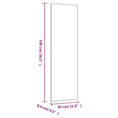vidaXL Wall Mirror 30x100 cm Glass Rectangle 6
