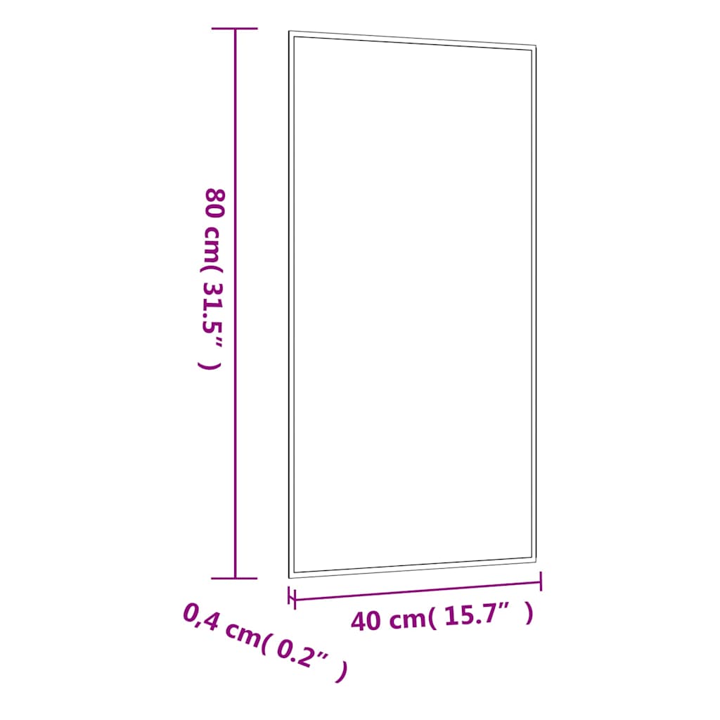 vidaXL Wall Mirror 40x80 cm Glass Rectangle 6