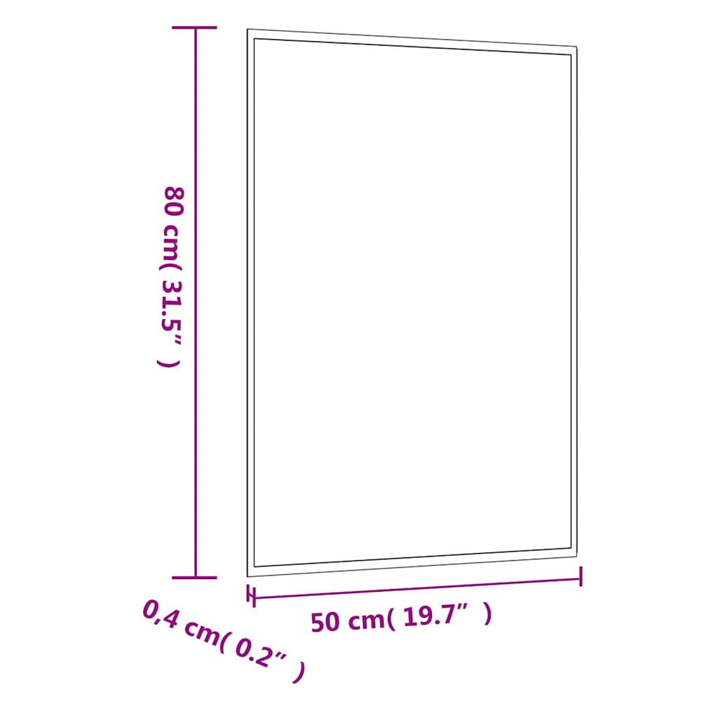 vidaXL Wall Mirror 50x80 cm Glass Rectangle 6
