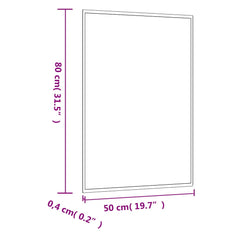 vidaXL Wall Mirror 50x80 cm Glass Rectangle 6