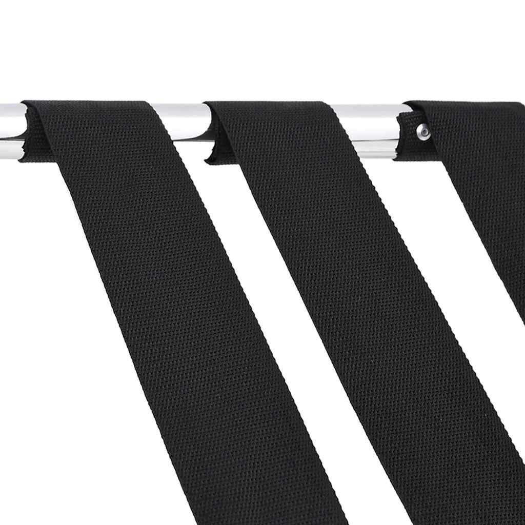 vidaXL Luggage Rack Black and Silver 56x40x49 cm 6