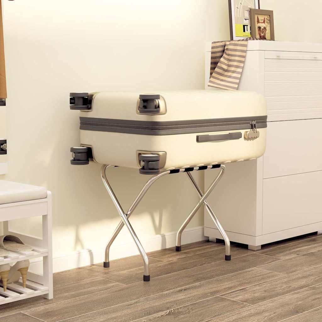 vidaXL Luggage Rack Black and Silver 56x40x49 cm 1