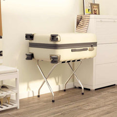 vidaXL Luggage Rack Black and Silver 56x40x49 cm 1