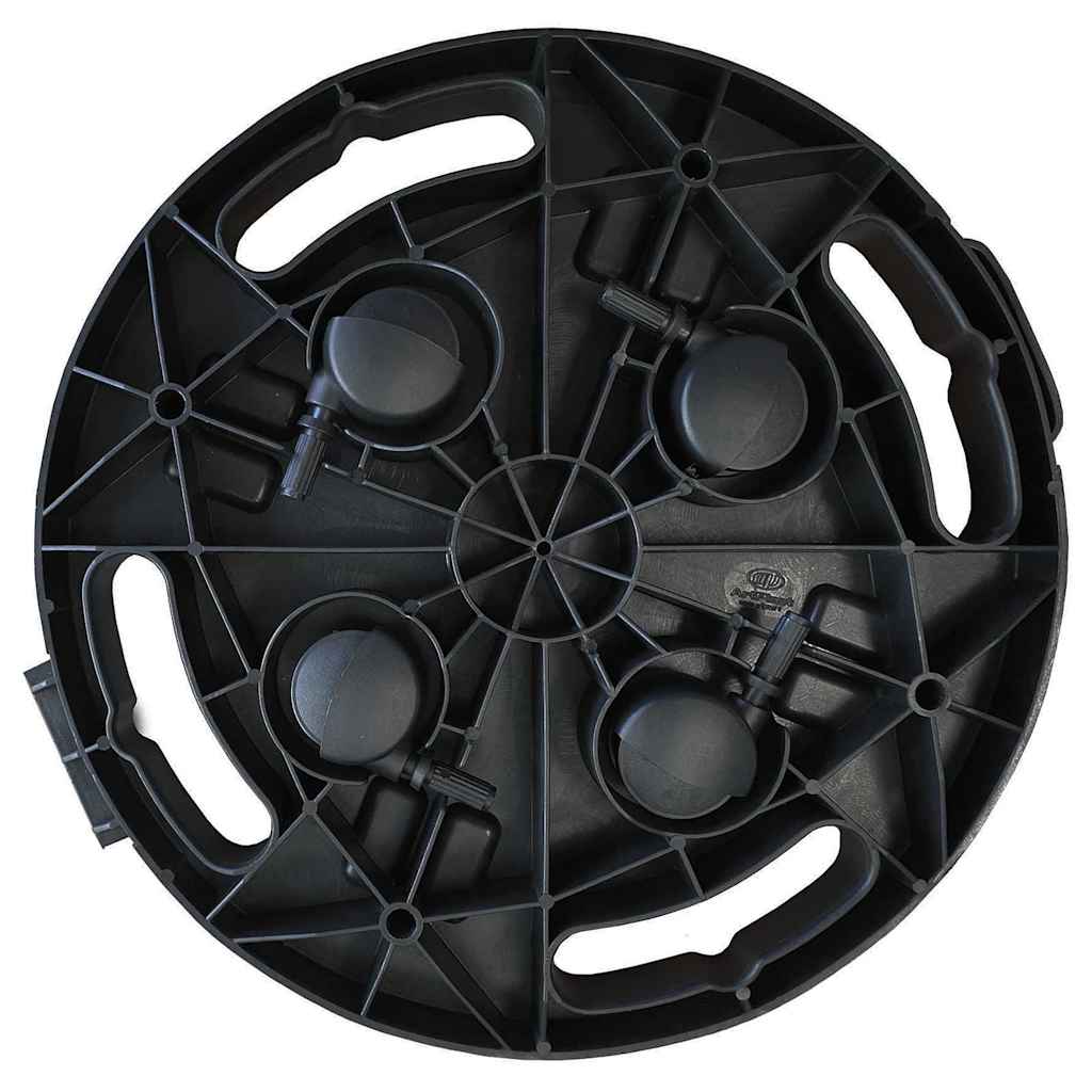 vidaXL Plant Trolleys with Wheels 2 pcs Diameter 30 cm Black 170 kg 5